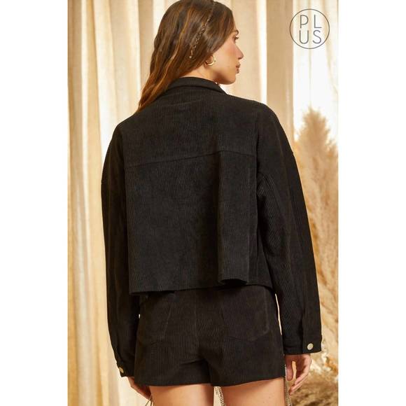 NEW ANDREE BY UNIT natalie rhinestone cropped jacket in black - Picture 3 of 3